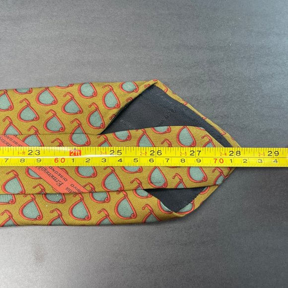 Ermenegildo Zegna Geometric Silk Tie Navy,Yellow (K-127447) Ermenegildo Zegna Mens Silk Necktie Yellow Blue